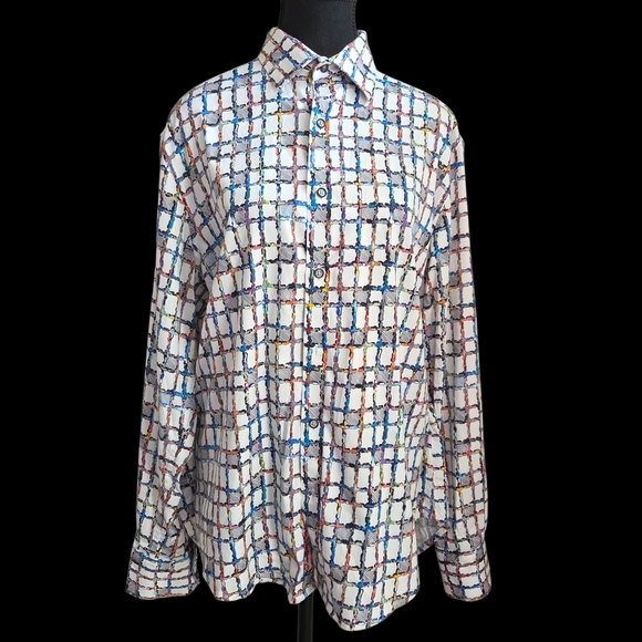 Robert Graham Off The Wall Pattern Shirt Size Med - Picture 1 of 9